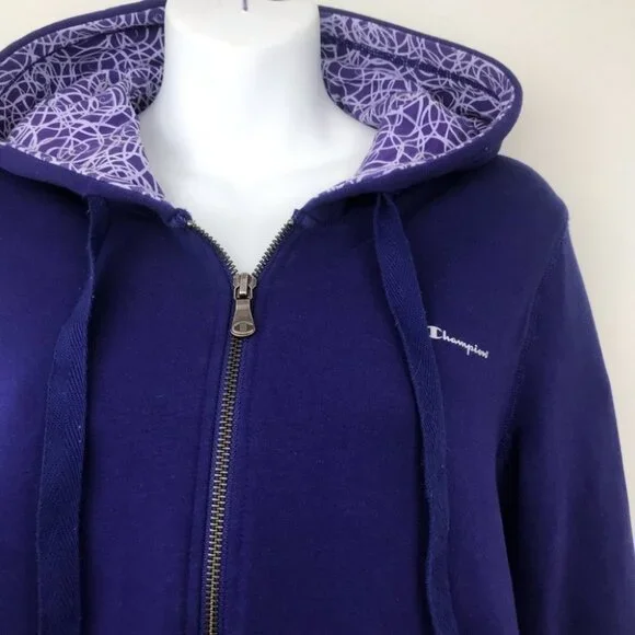 Champion women Zip up purple Hoodie S - Picture 5 of 13